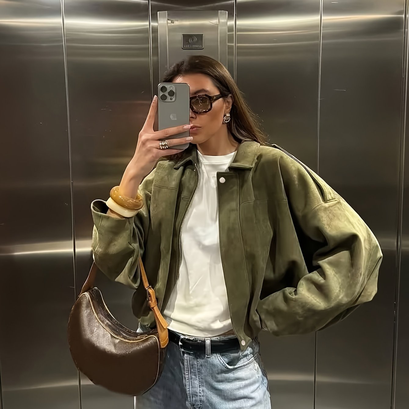 Ariel | Miękka Retro Kurtka Z Sztucznego Zamszu